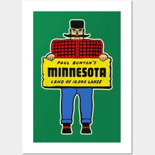 Minnesota Travel Souvenir Paul Bunyan Posters and Art